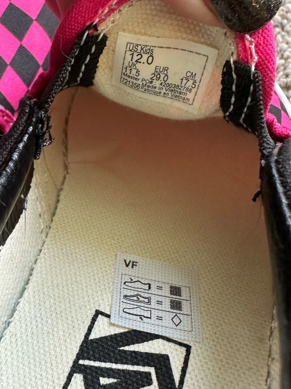 Little kids size 12 slip on vans. Hot pink and black checkers. Brand new! - Picture 4 of 5